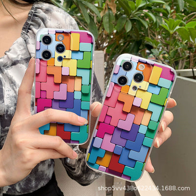 3D Colorful Block Phone Case